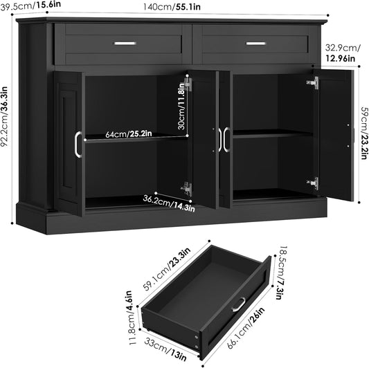 Black Farmhouse Buffet Cabinet