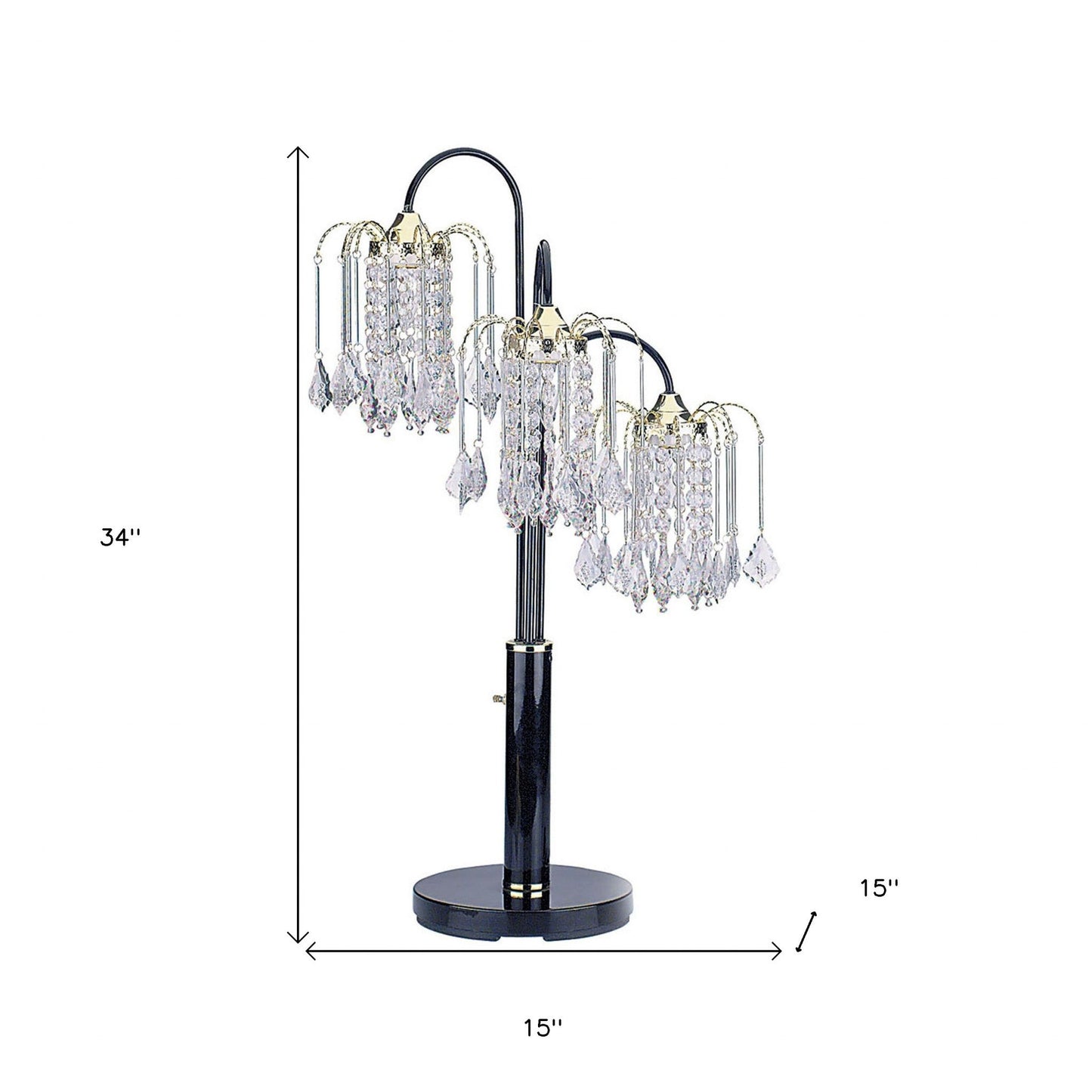 Darla 34" Black Tabletop Chandelier