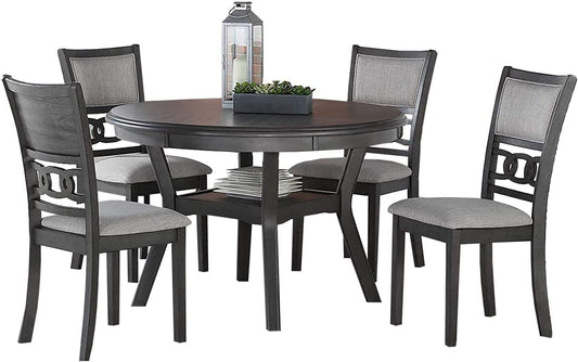 Gray 5-Piece Round Dining Set