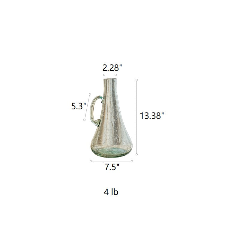 Bubble Glass Kettle Vase 13" Tall