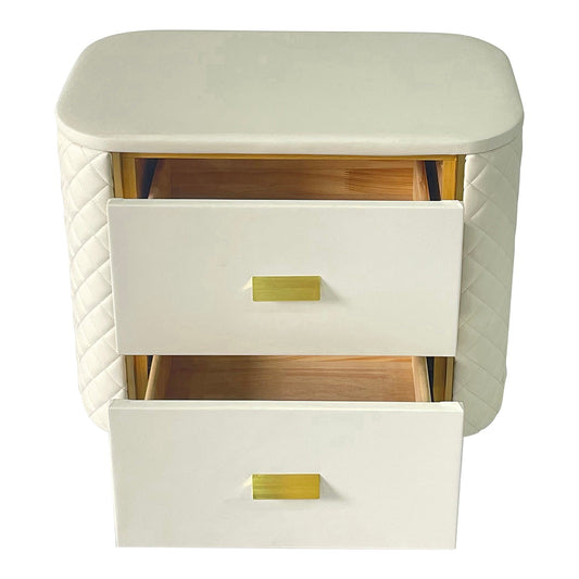 White and Gold End Table