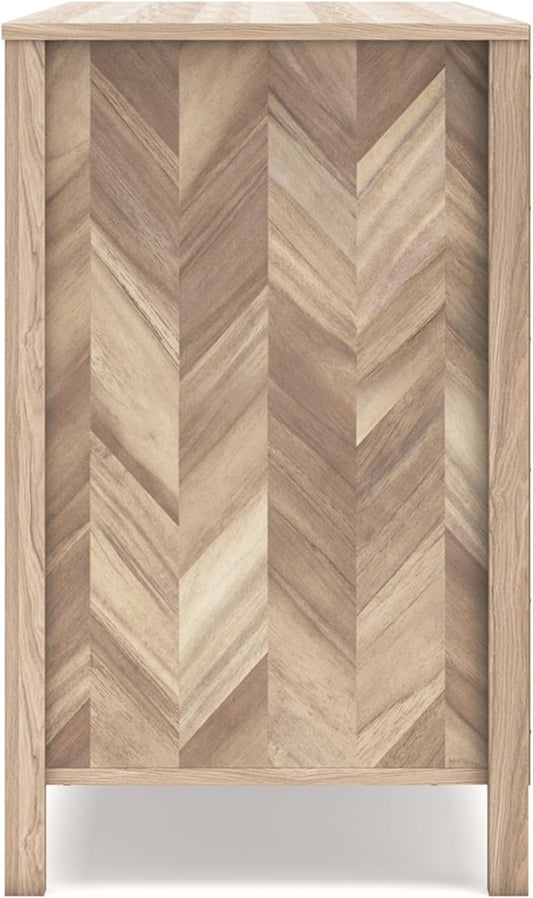 Chevron Mid-Century Modern 6 Drawer Dresser