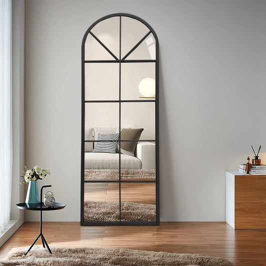 Large Arched Window Pane Mirror
