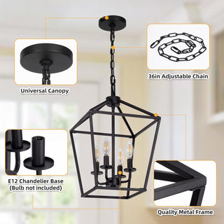 Rustic Industrial 4 Light Chandelier