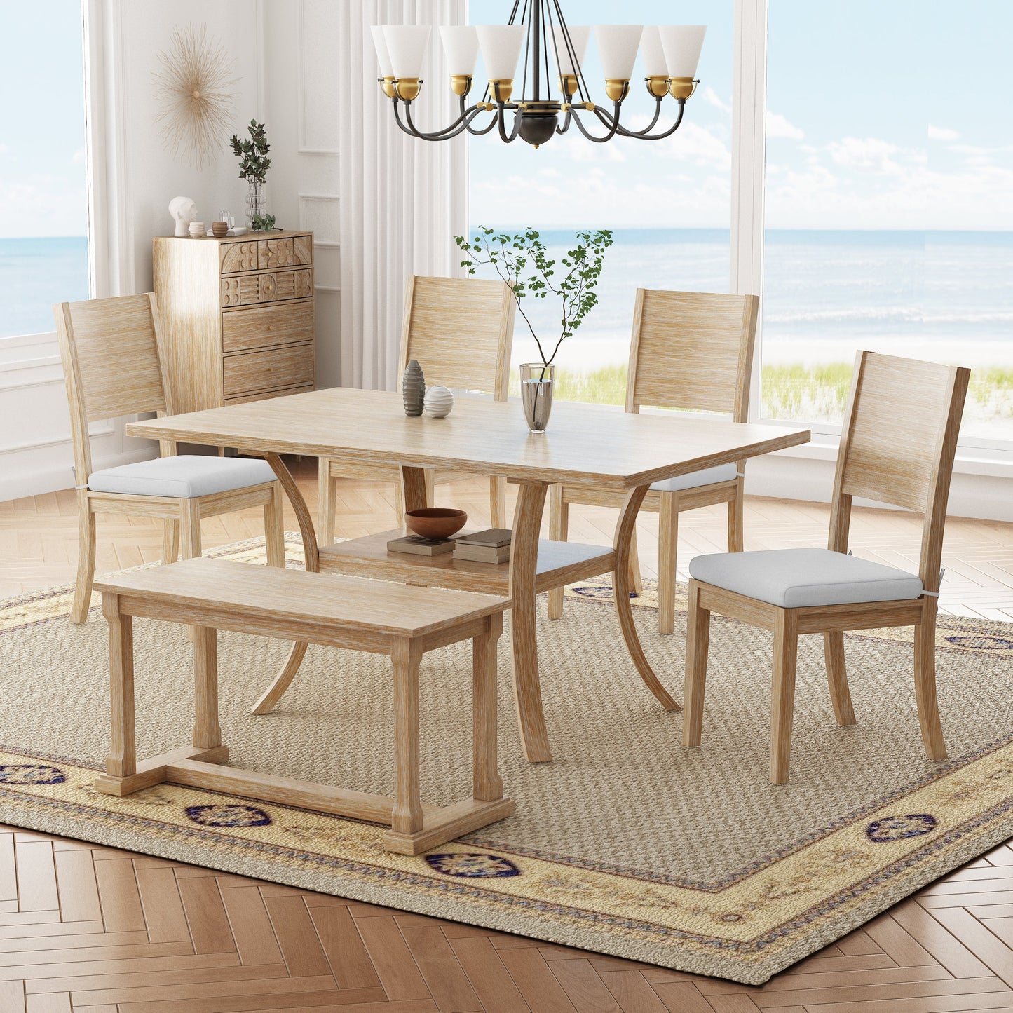 Charmed 6-Piece Wood Dining Table Set
