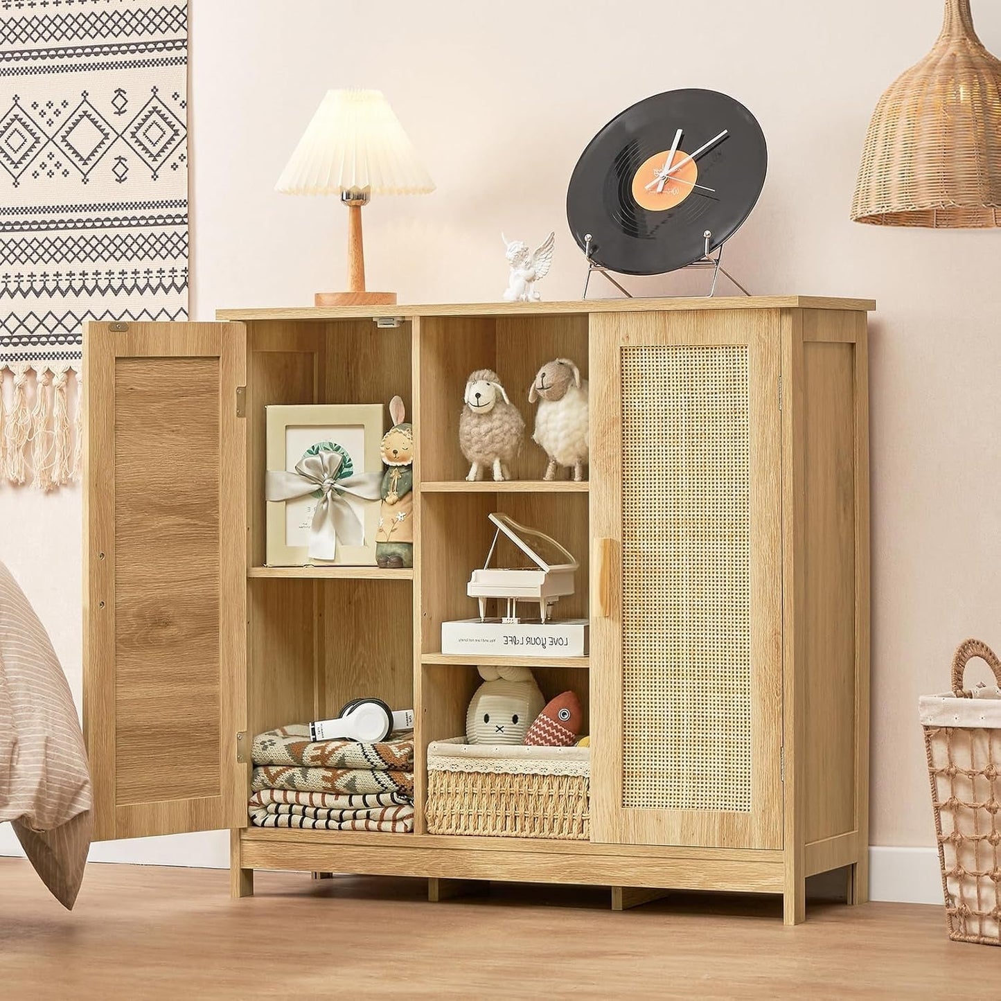 Iwell Rattan Cabinet