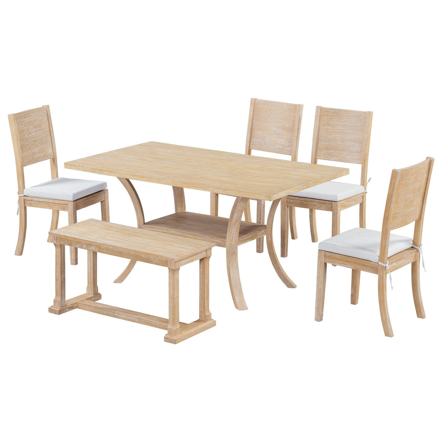 Charmed 6-Piece Wood Dining Table Set