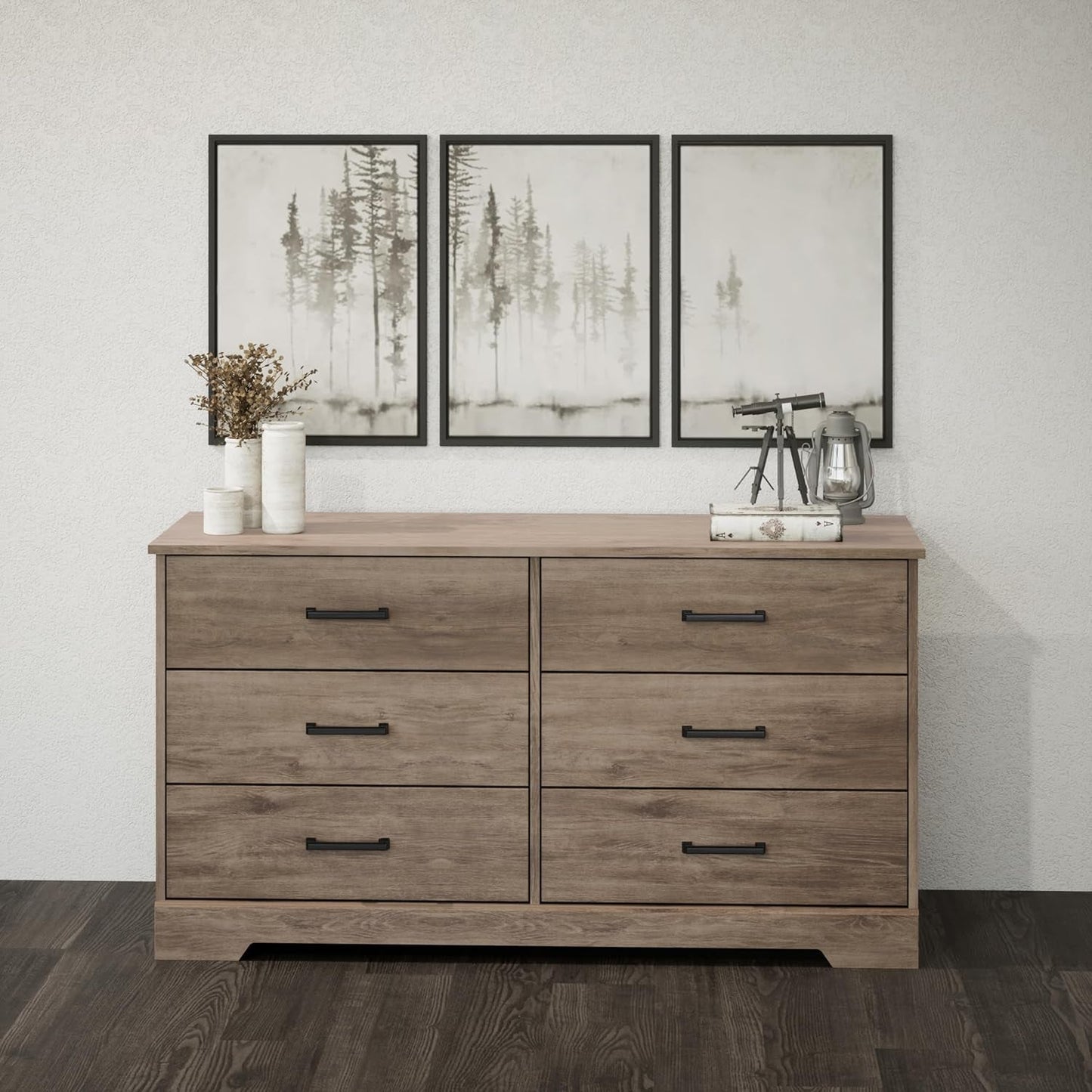 Rustic Ridge Farmhouse 6-Drawer Double Dresser