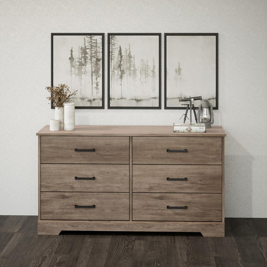 Rustic Ridge Farmhouse 6-Drawer Double Dresser