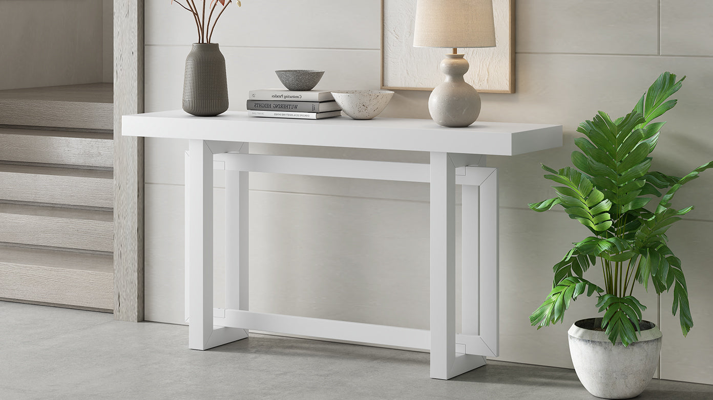 Contemporary White Console Table
