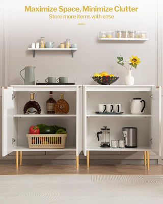 Fluted White Sideboard - Set of 2