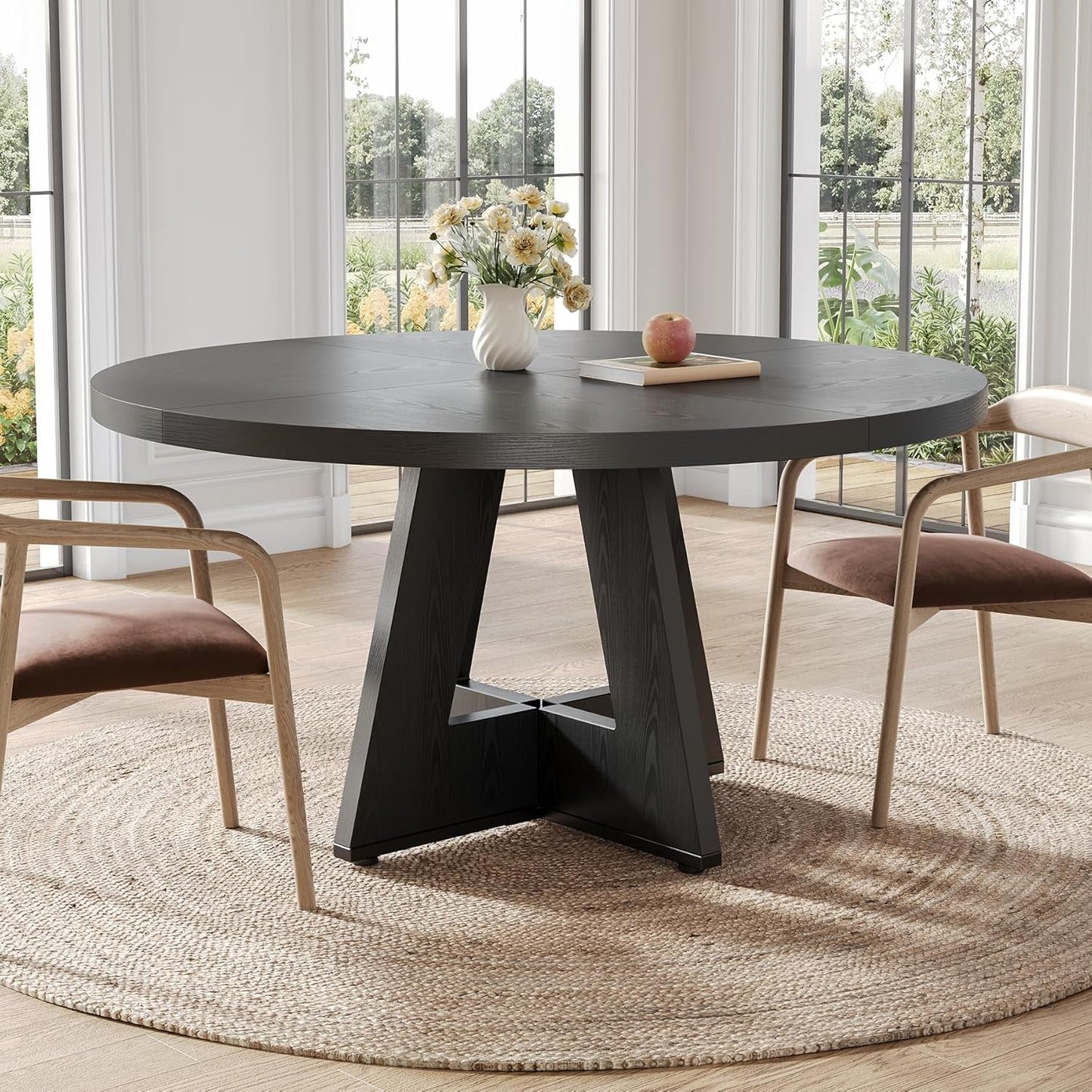 Black 47 Inch Round Dining Table
