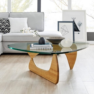 Mid Century Glass Top End Table