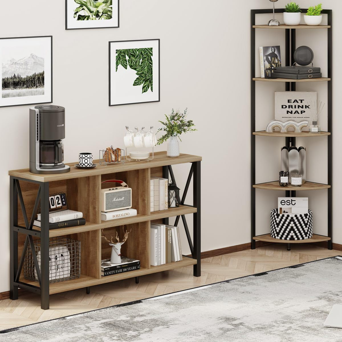 Industrial-Chic 6 Cube Bookcase