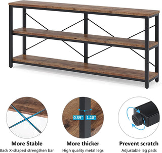 Sleek Sofa Table with Storage Shelves