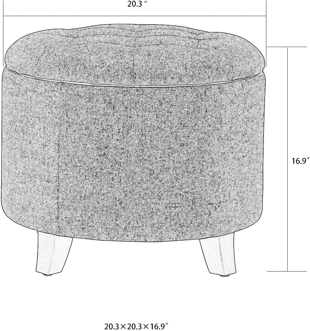 Round Gray Ottoman