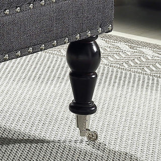 Tufted Ottoman with Rolling Wheels