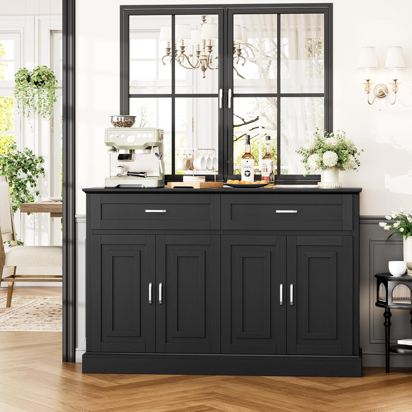 Black Farmhouse Buffet Cabinet