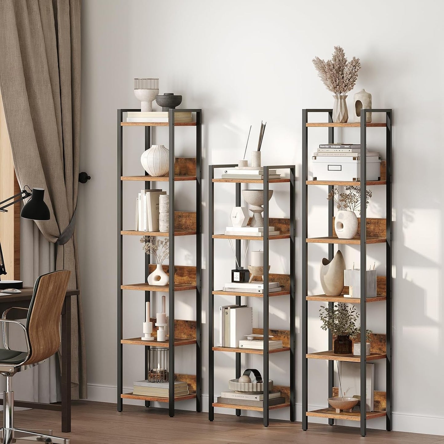 Sleek 6-Tier Bookcase