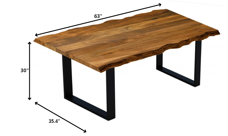 Live Edge Rustic Real Wood Dining Table