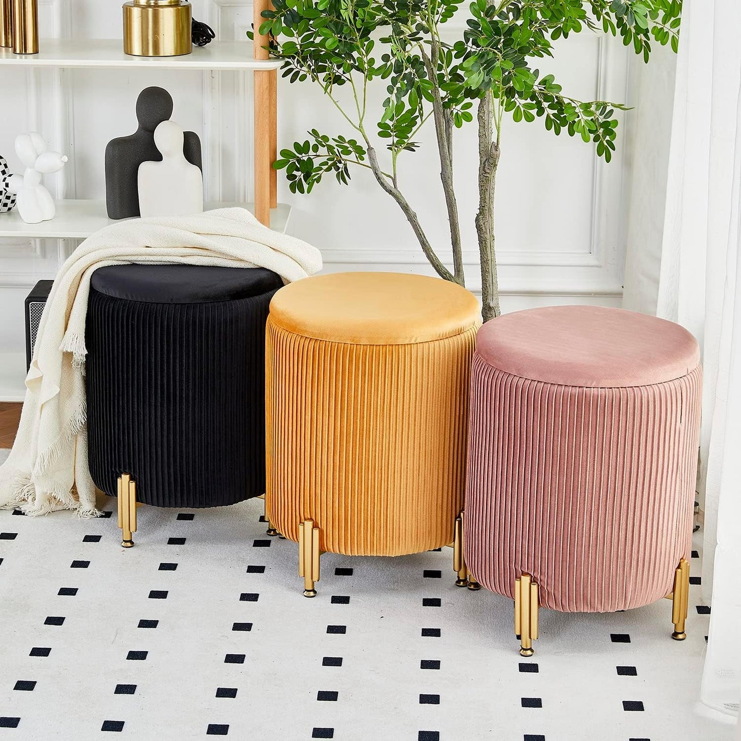 Sylvia Storage Ottoman with Padded Seat