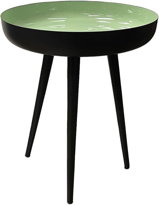 LIVEVIE Bregenz Collection Enamel-Coated Lime Green Metal End Table