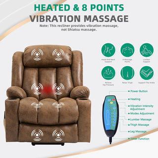 Tall Man Power Lift Recliner with Massage and Heat