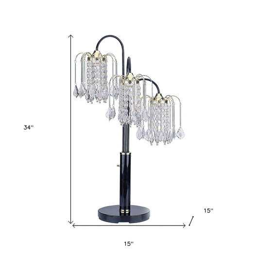 Darla 34" Black Tabletop Chandelier