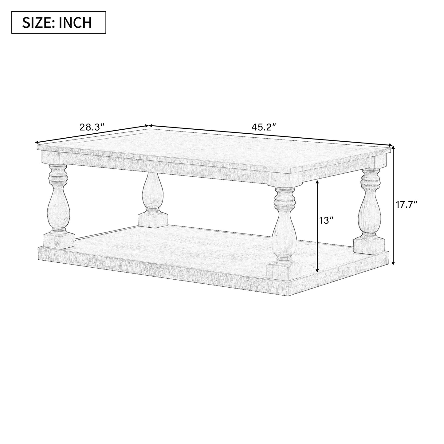 Grey Vintage Coffee Table