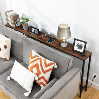 Industrial Sofa Table with Power and USB