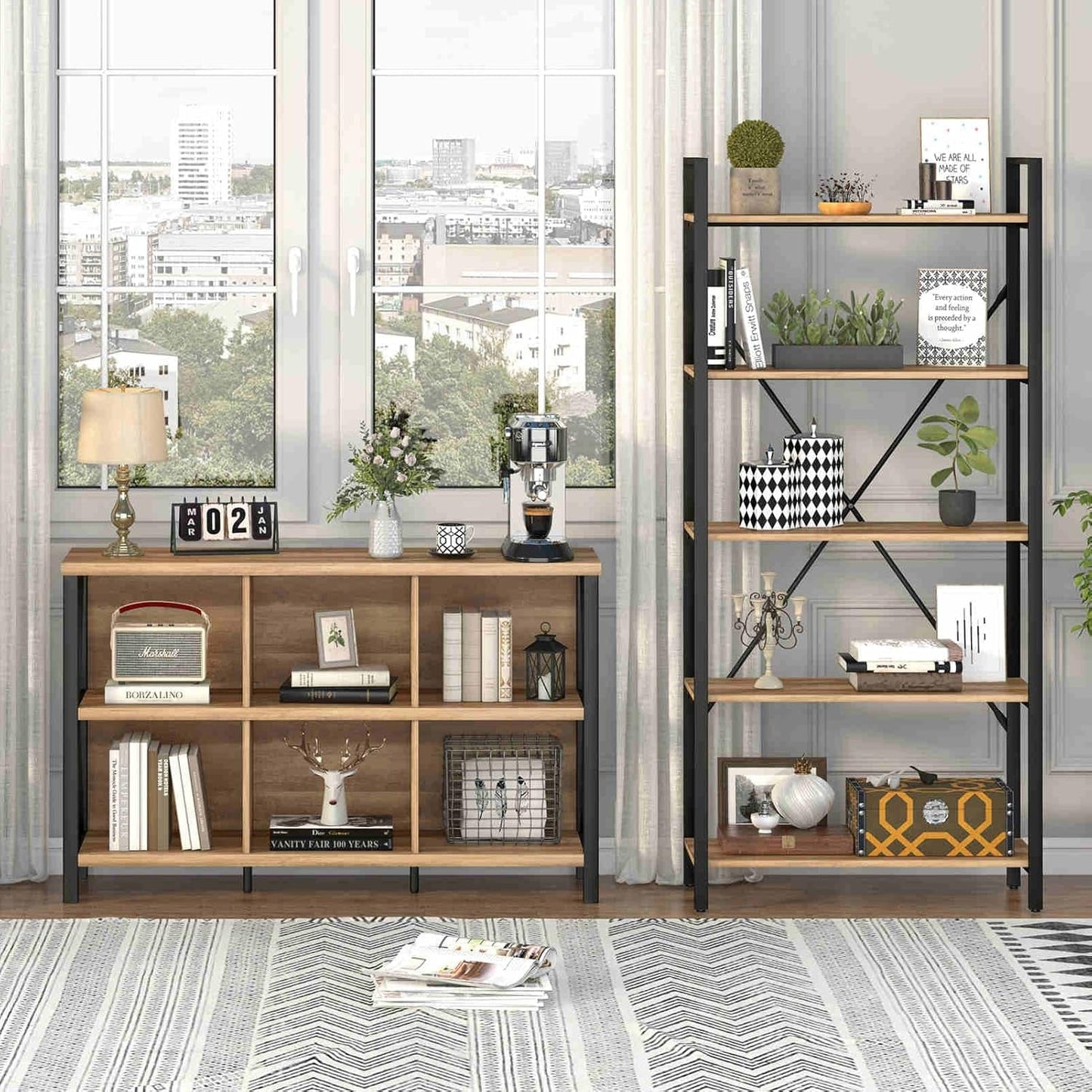 Industrial-Chic 6 Cube Bookcase