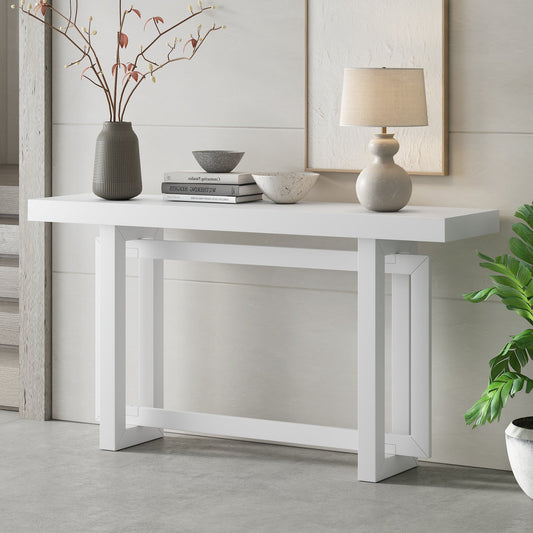Contemporary White Console Table