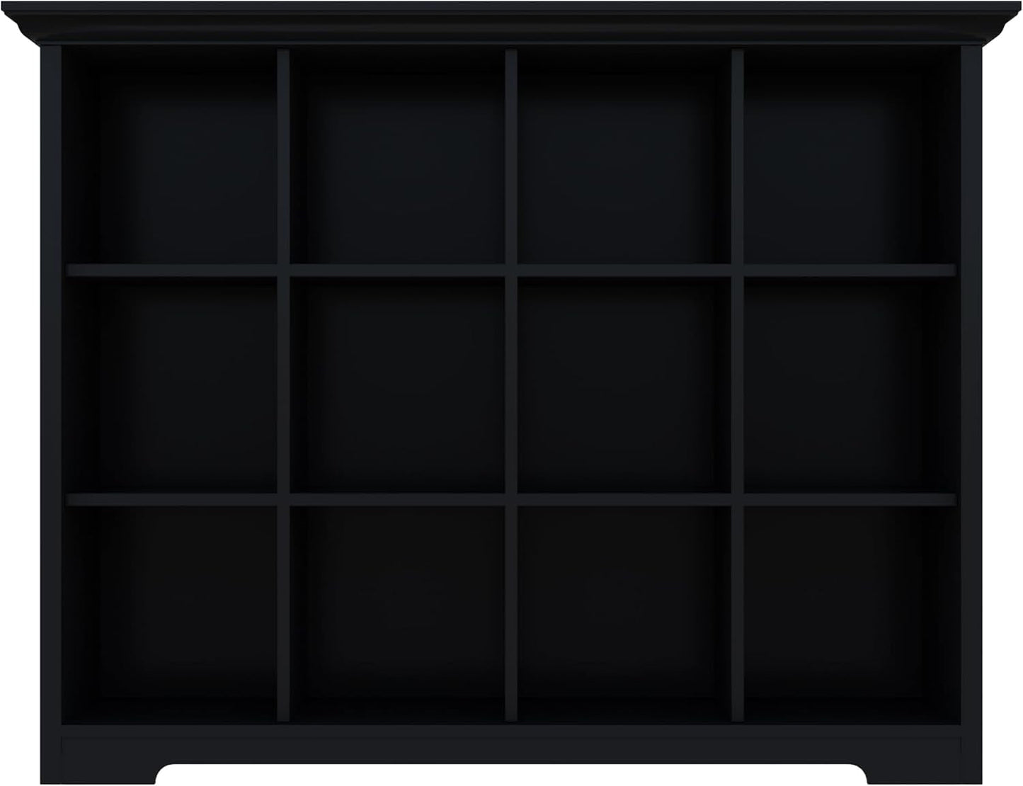 Black Wood Cube Bookcase