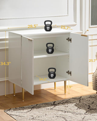 Fluted White Sideboard - Set of 2