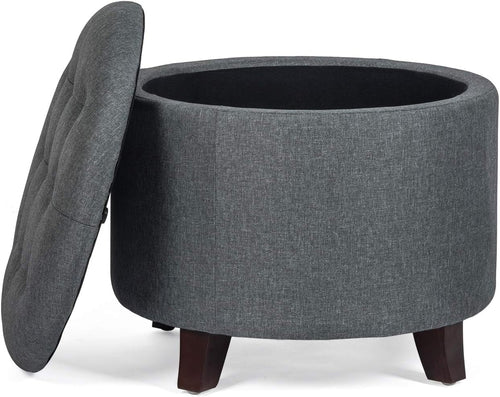 Round Gray Ottoman