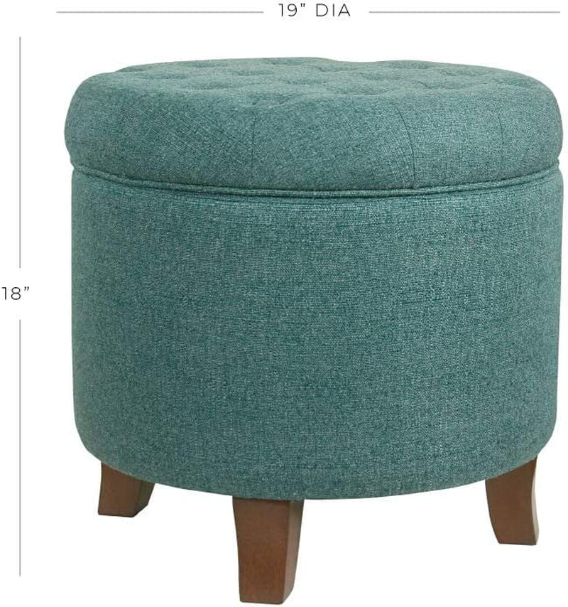 Dark Teal Storage Ottoman