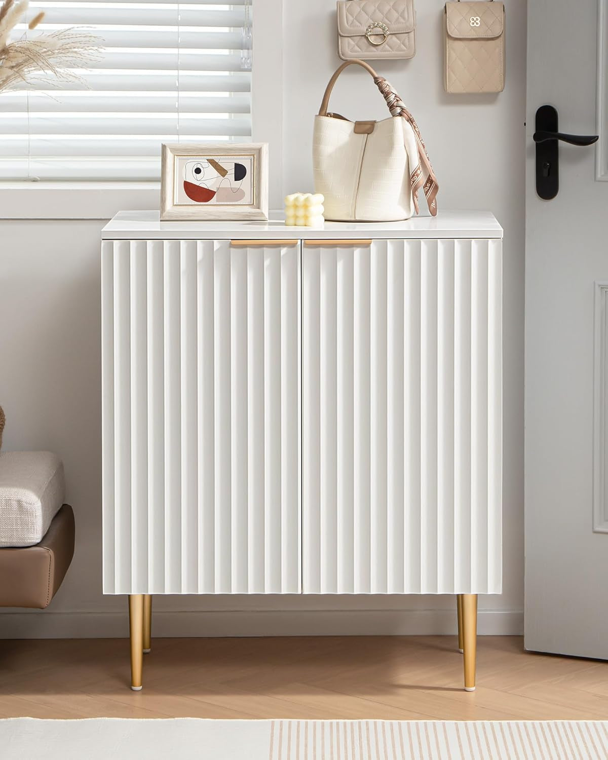 Fluted White Sideboard - Set of 2