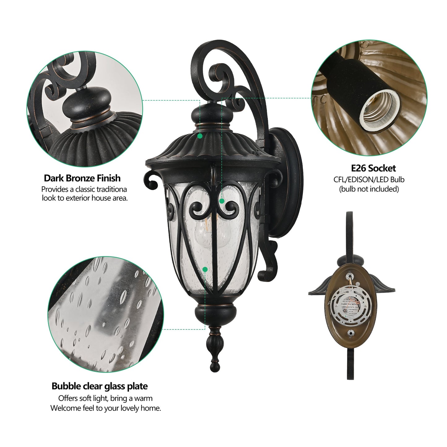 Classic Black Outdoor Wall Sconce