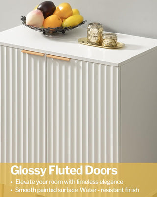 Fluted White Sideboard - Set of 2