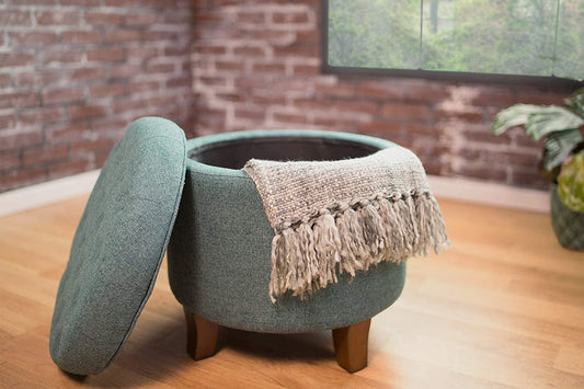 Dark Teal Storage Ottoman