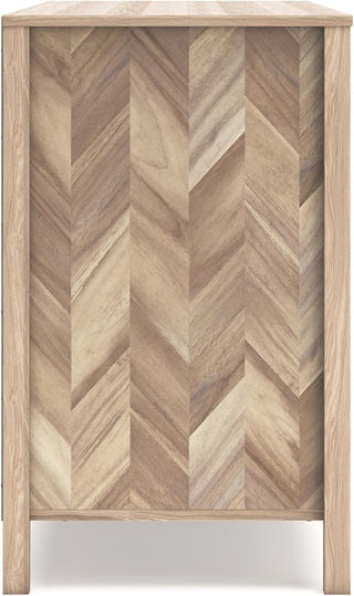 Chevron Mid-Century Modern 6 Drawer Dresser