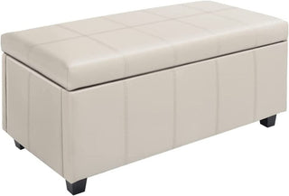 Leather Bench with Lift-Top Storage