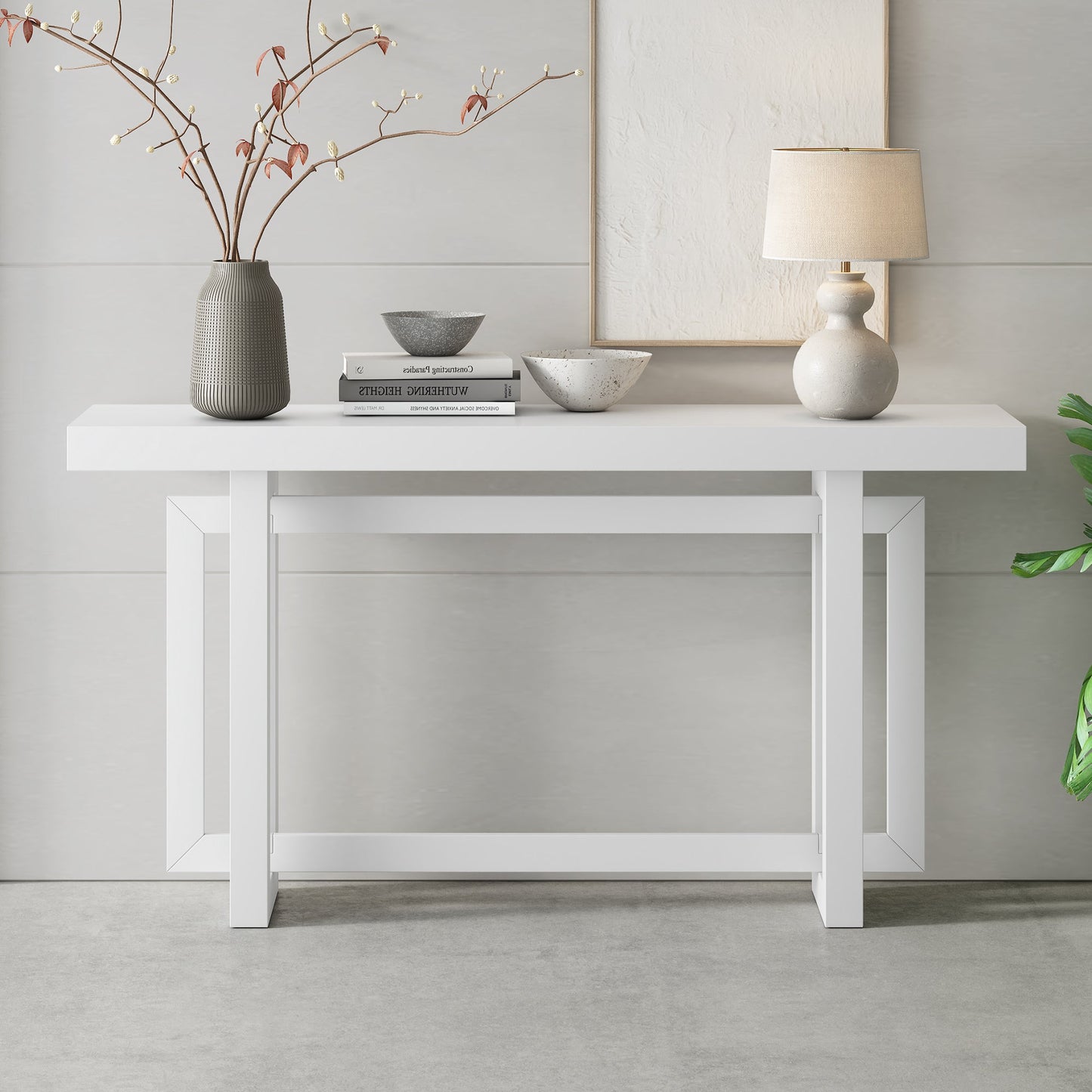 Contemporary White Console Table