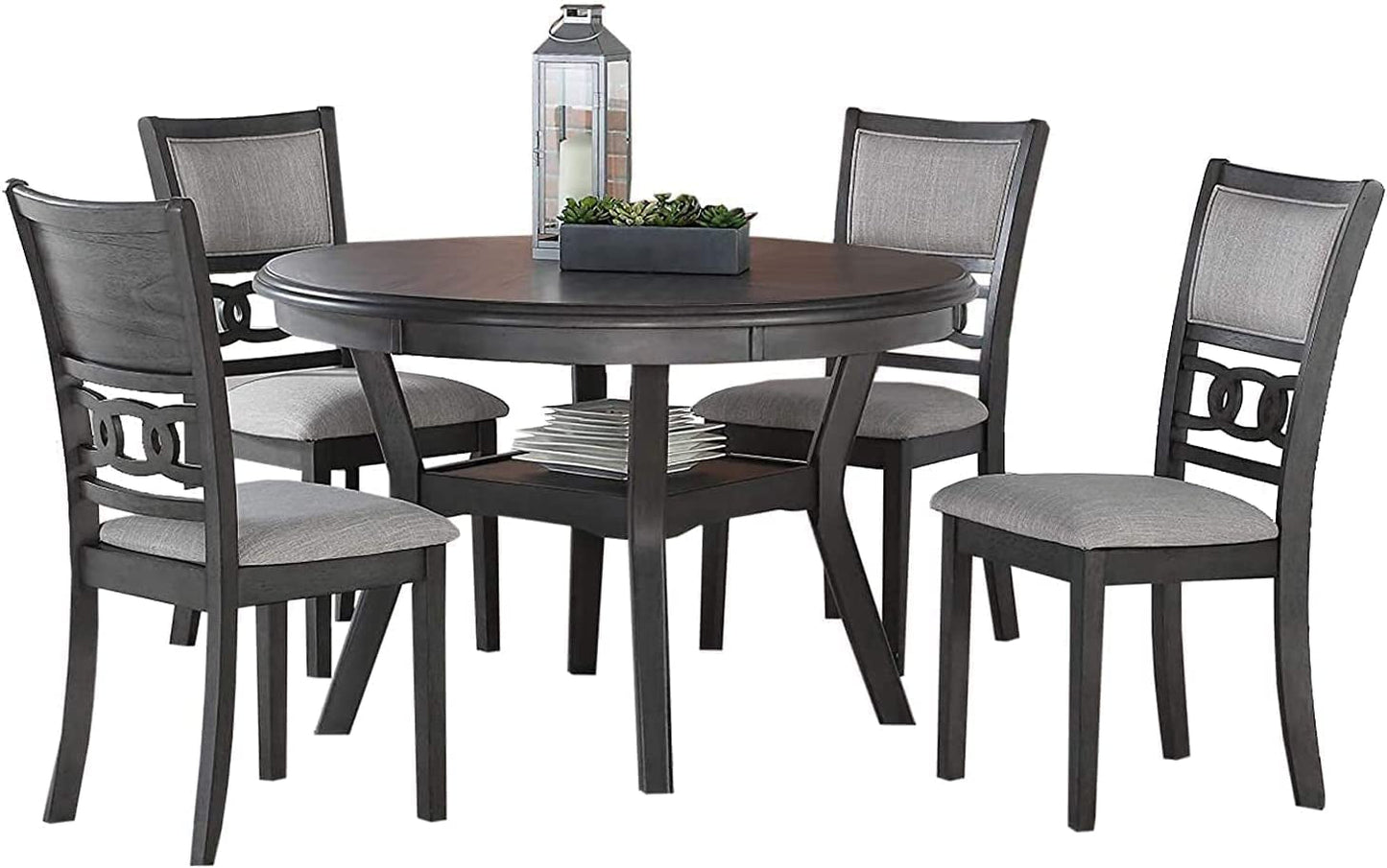Gray 5-Piece Round Dining Set