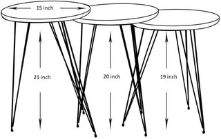 3 Nested Marble End Tables