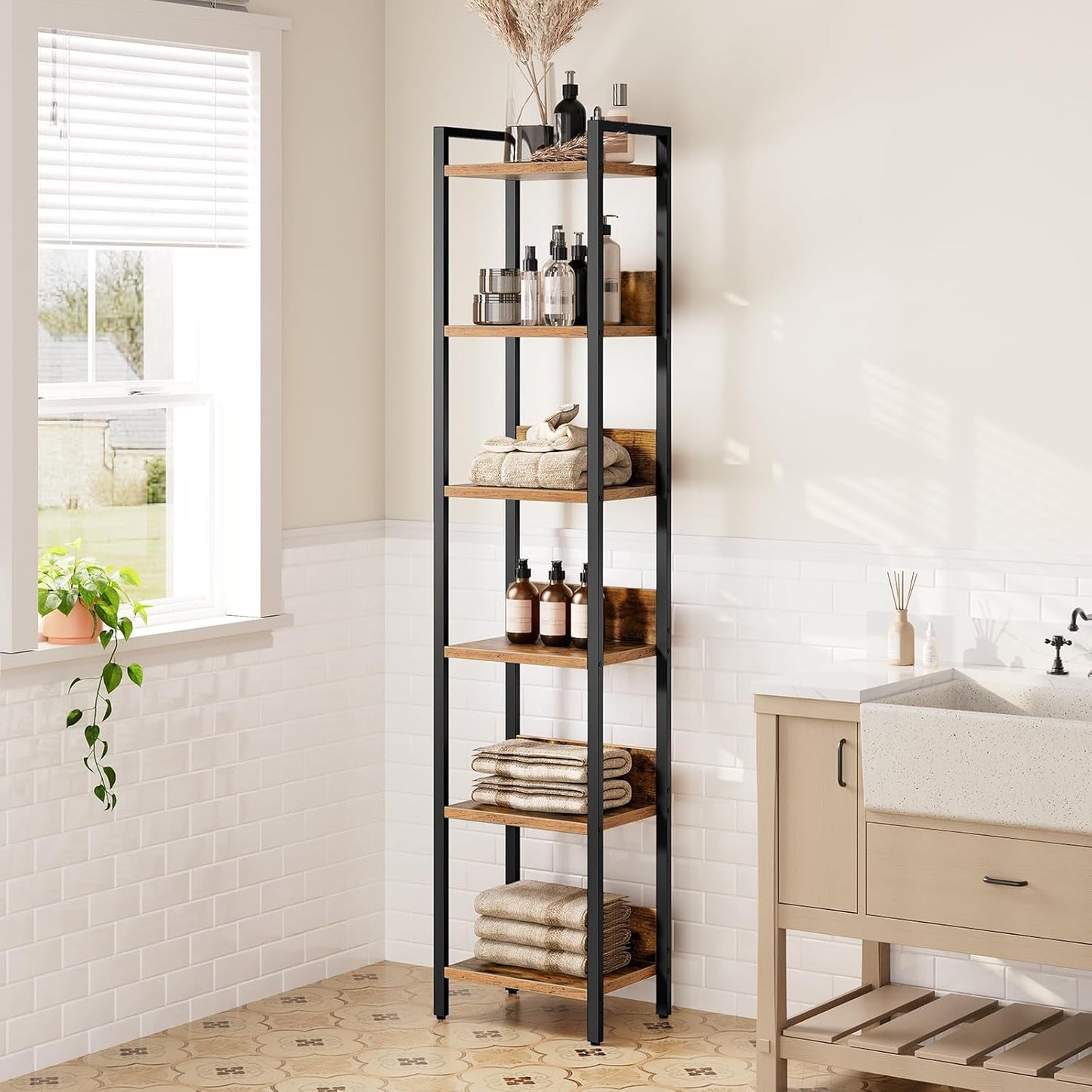 Sleek 6-Tier Bookcase