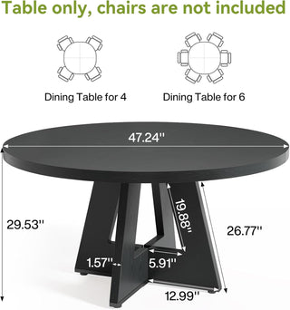 Black 47 Inch Round Dining Table