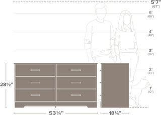Rustic Ridge Farmhouse 6-Drawer Double Dresser