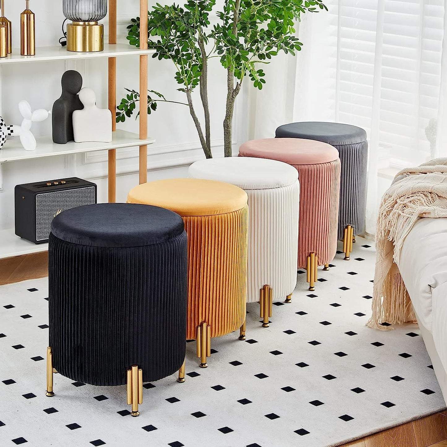 Sylvia Storage Ottoman with Padded Seat
