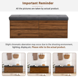 Tufted Chenille 49" Storage Bench with Adjustable Shelves